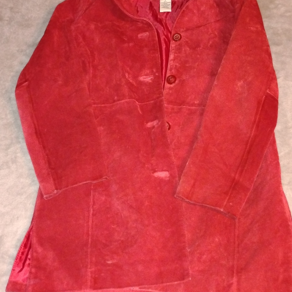 Womens Red Button-Up Shirt